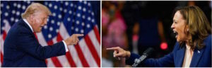 L-R: Donald Trump, Kamala Harris