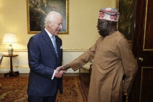 President Bola Tinubu with King Charles III during their meeting at Buckingham Palace on Wednesday