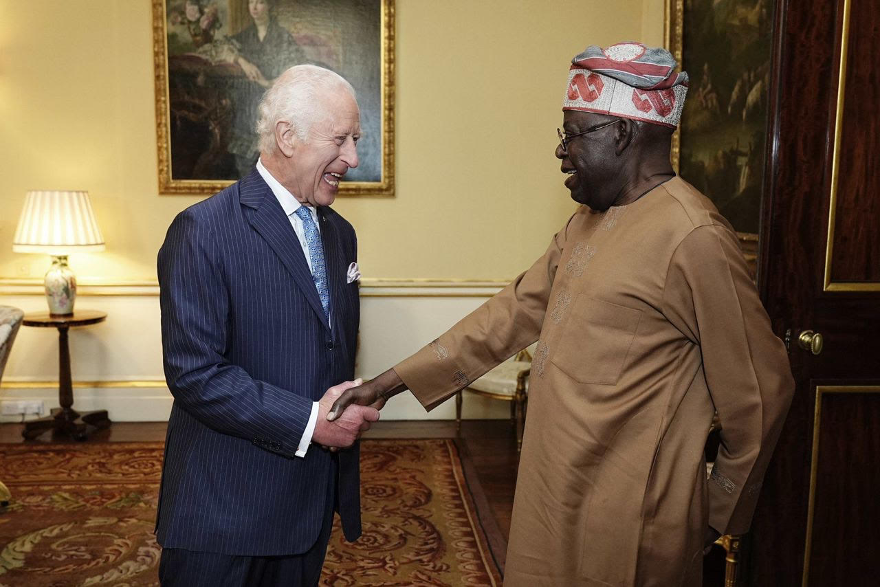 President Bola Tinubu with King Charles III during their meeting at Buckingham Palace on Wednesday