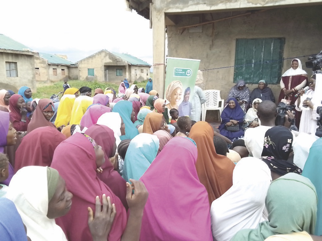 • IDPs at Ambursa with the representatives Hajia Zainab Idris