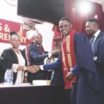 •One of the graduate been congratulated