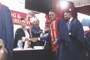 •One of the graduate been congratulated
