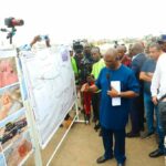 Minister of the FCT Nyesom Wike at the site of the FCT Highway 105 project