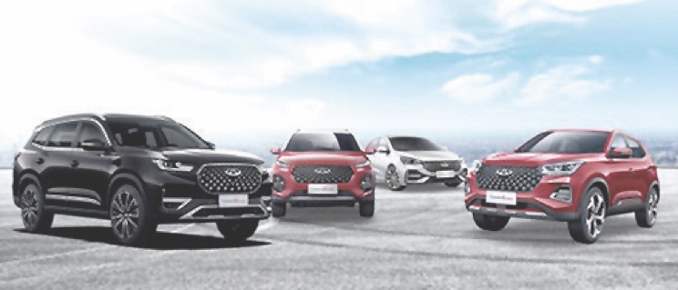 Chery cars on display