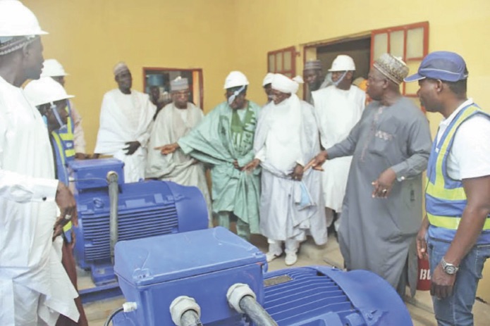 Dignitaries inspecting the water project