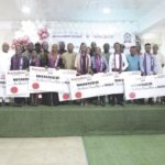 Dr. Nwabunka (3rd left), Egulefu, Clifford Onyeike and winners of the grant