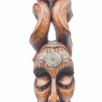 Ikenga Mask (Wood & Aluminum, H76 x W25 x D25 cm, and dated 2017) by Okezie Okafor