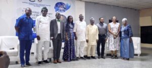 L-R- Opara, Adewale, Sankey, Mrs. Owerri, Abati, Falana, Rev. Fr. Analiefo and other guests at the event