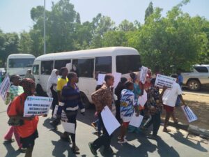Protesters storm DSS