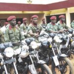 Security men with their motorcycles
