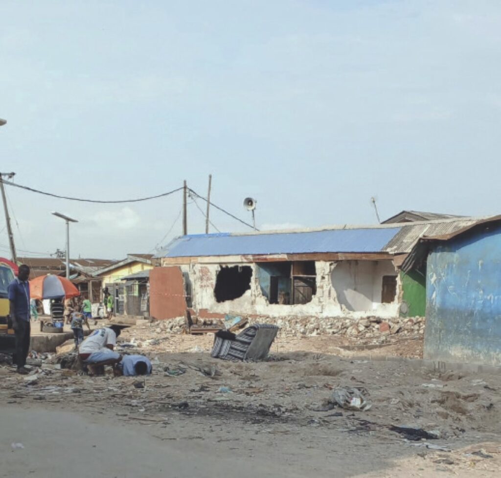 Site of the cleared rubble of the collapsed building