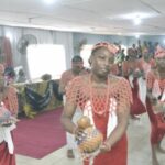 Students performing Edo cultural routines