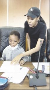 Tiffany-Annabelle working with a pupil
