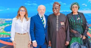 resident Luiz da Silva of Brazil, Brazil’s First Lady, Janja da Silva welcome President Bola Tinubu and First Lady, Sen. Oluremi Tinubu, during G20 Leaders at Museum of Modern Art, Rio-de-Janeiro, Brazil