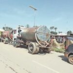 Water tankers at the venue