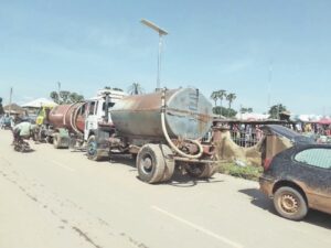 Water tankers at the venue