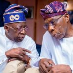L-R: President Bola Tinubu and Ex-President Olusegun Obasanjo