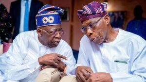 L-R: President Bola Tinubu and Ex-President Olusegun Obasanjo