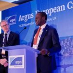 Managing Director, NNPC Trading Ltd (NTL), Mr. Lawal Sade explains the pricing structure of the Utapate crude oil blend during the official unveiling of the crude oil blend held on the sidelines of the 2024 Argus European Crude Conference in London, United Kingdom, on Wednesday