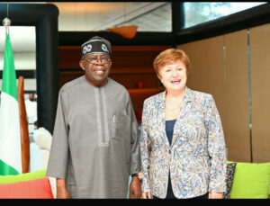President Bola Tinubu with Managing Director of the International Monetary Fund (IMF), Kristalina Georgieva, on the sidelines of the G20 Leaders’ Summit on Wednesday night, in Rio de Janeiro, Brazil.