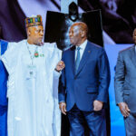 Vice President Kashim Shettima (middle); Côte d’Ivoire President Alassane Ouattara (2nd from left);  Vice President of Côte d’Ivoire Tiémoko Meyliet Koné (left) and Minister of Mines, Oil and Energy of Côte d’Ivoire, Mamadou Sangafowa-Coulibaly (right) during the inaugural International Exhibition of Extractive and Energy Resources (Salon International des Ressources Extractives et Energétiques – SIREXE) in Abidjan, Côte d’Ivoire on Wednesday, 27th November, 2024