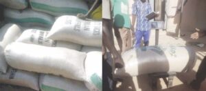 •Some bags of rice in the market