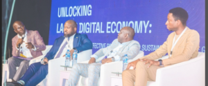 L-R: ‘DeRemi Atanda; Jimi Aina, Director New Growth, LIRS; Kabiru Abiola; and Hon. Olatubosun Alake, at the Summit in Lagos