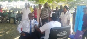 BSU Vice Chancellor Prof. Tor Joe Iorapuu attended to by the team during the outreach