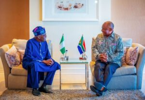 Nigerian President Bola Tinubu and South African President Cyril Ramaphosa