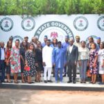 Edo State Governor Monday Okpebholo (centre, blue) on Thursday, 14th November, 2024, meeting with Permanent Secretaries