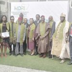 6th from right is Prof. Ibidapo-Obe and other members of the institute after their inauguration