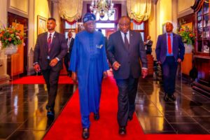 Nigerian President Bola Tinubu and South African President Cyril Ramaphosa