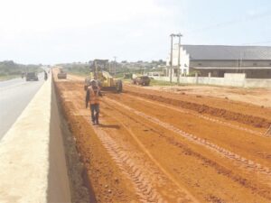 Atan-Lusada-Agbara Road under construction.