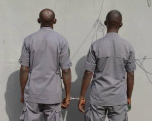 Customs officers torturing civilians