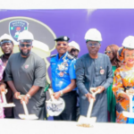Governor Babajide Sanwo-Olu (3rd from right) breaks ground for 2,200 police housing units in Lagos