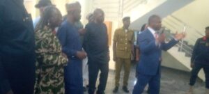 Acting Rector Dr Okonna conducting federal delegation round Maritime Academy ,Oron after cadet graduation last weekend