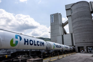 FILE PHOTO: Rail carriages are pictured at the Siggenthal plant of cement maker Holcim in Wurenlingen