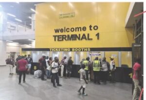 Terminal One at Oshodi where long distance buses load