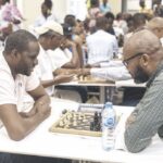 Virtually impaired Victor Ekwueme (right) playing chess game
