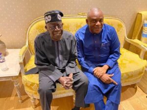 President Bola Tinubu (L), James Faleke (R)