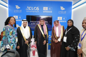 Minister of State for FCT, Mariya Mahmoud (5th from left), representing Minister of Federal Capital Territory (FCT), Nyesom Wike, at the sixth International Conference on Learning Cities held in Jubail, Saudi Arabia, with other participants
