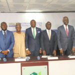 L – R: Godstime Iwenekhai, Head Issuer Regulation, Nigerian Exchange Limited (NGX RegCo); Tony Ibeziako, Head, Primary Market, Nigerian Exchange Limited (NGX); Dr. Umaru Faruk, Non-Executive Director, NGX; Jude Chiemeka, CEO, NGX; Dr. Seinde Oladapo Fadeni, Chairman, NAHCO Aviance Plc; Akinwumi Godson Fanimokun, Vice Chairman, NAHCO Aviance Plc and Dr. Peter Obabore, Executive Director, during the Facts Behind the Figures Presentation by NAHCO Aviance Plc at the Exchange in Lagos