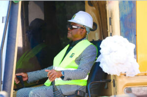 Minister of Federal Capital Territory Nyesom Wike at the official flagoff of the construction of the Kabusa-Takushara Access Road on Tuesday, in Abuja