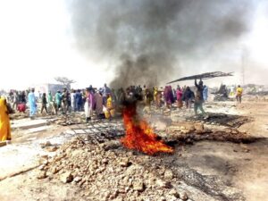 • Lots of property lost as Masaka Central Market, Nasarawa State was yesterday gutted by fire. PIX MUDASHIRU ATANDA