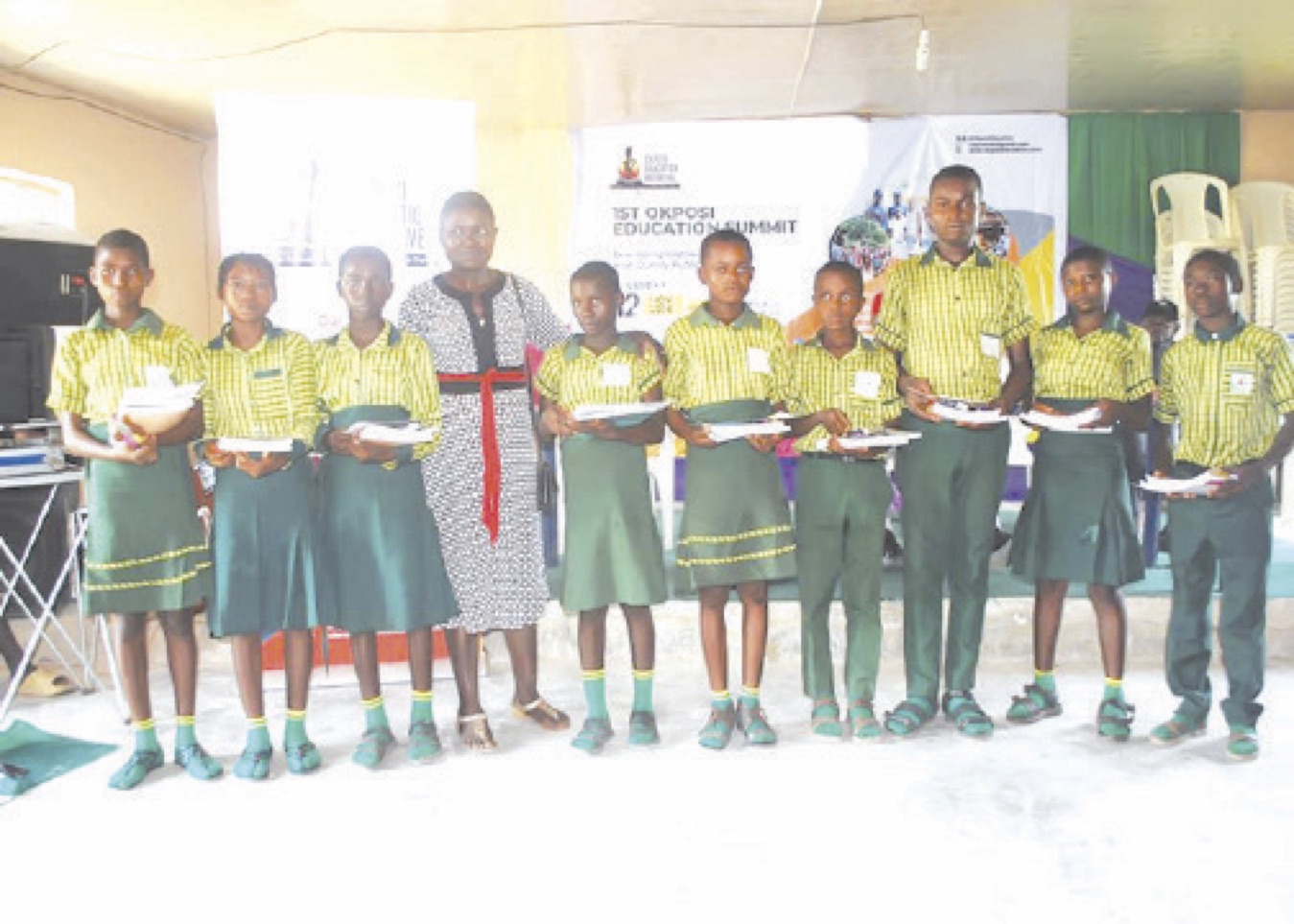 • Some of the students after receiving prizes