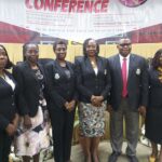 Prof. Ogunsola (middle) flanked by university principal officers