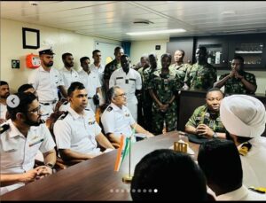 Indian navy ship Tushil arrives in Lagos for flag-showing visit