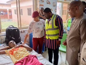 Cholera patients receiving treatment at Immanuel General Hospital Eket. The patients were visited by Permanent Secretary Ministry of Health and medical team