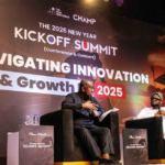 Dr. Salami (left) and Mr. Avuru speaking at the Summit