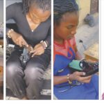 Asiegbo working on her craft